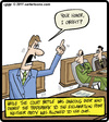 Cartoon: Exclamation Court (small) by cartertoons tagged court,lawyer,exclamation,point,objection,law,legal