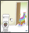Cartoon: Pinata Poop (small) by cartertoons tagged bathroom,pinata,toilet,poop,candy