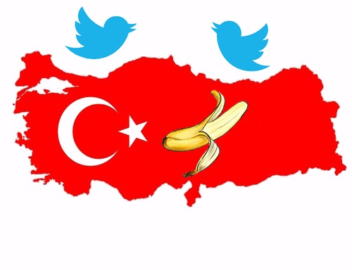 Cartoon: Bananenrepublik (medium) by Fareus tagged türkei,twitter,demokratie,meinungsfreiheit