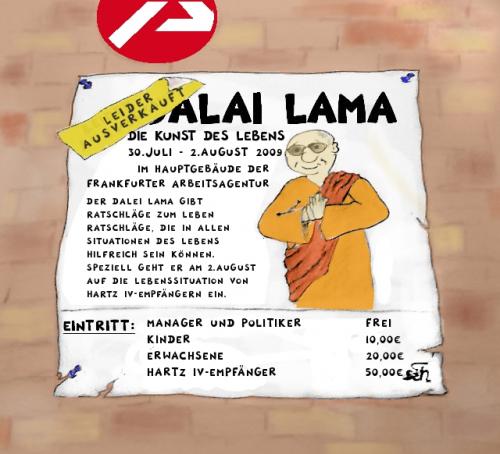 Cartoon: Dalai Lama in Frankfurt a.M. (medium) by swenson tagged dalai,lama