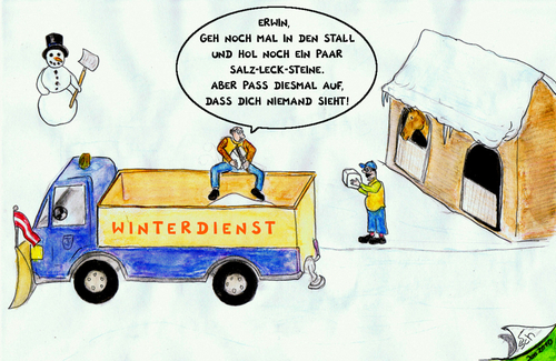 Cartoon: Salzknappheit - Lösung Nr. 219 (medium) by swenson tagged salz,salt,winter