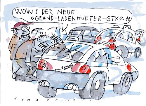 Cartoon: Absatzkrise (medium) by Jan Tomaschoff tagged absatzkrise,automobilindustrie,absatzkrise,automobilindustrie
