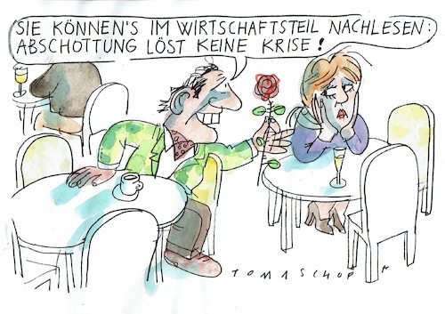 Cartoon: Abschottung (medium) by Jan Tomaschoff tagged freihandel,protektionismus,freihandel,protektionismus