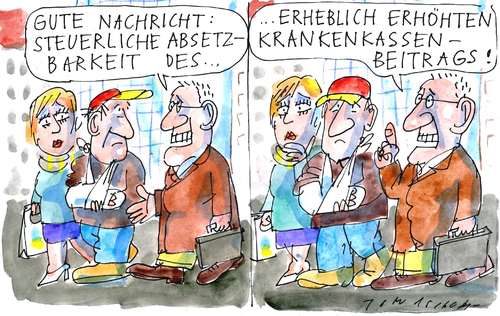 Cartoon: Absetzbar (medium) by Jan Tomaschoff tagged beitragserhöhungen,kv,krankenversicherung