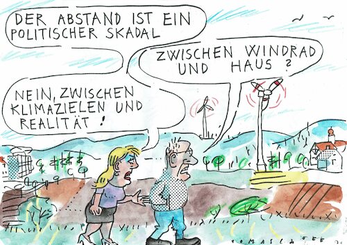 Cartoon: Abstand (medium) by Jan Tomaschoff tagged windkraft,energie,klima,umwelt,windkraft,energie,klima,umwelt