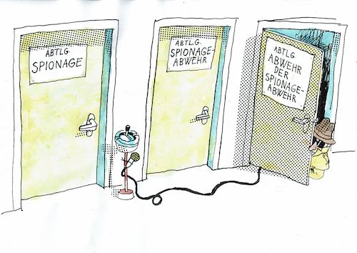 Cartoon: Abwehr (medium) by Jan Tomaschoff tagged geheimdienste,spionage,geheimdienste,spionage