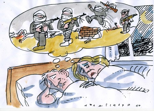 Cartoon: Albtraum (medium) by Jan Tomaschoff tagged islamisten,gottesstaat,islamisten,gottesstaat