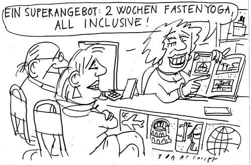 Cartoon: All inclusive (medium) by Jan Tomaschoff tagged yoga,fasten