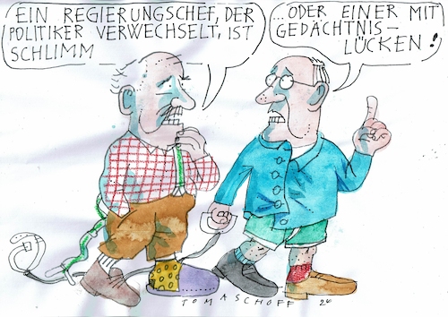 Cartoon: Altersdemenz (medium) by Jan Tomaschoff tagged biden,scholz,gedächtnis,biden,scholz,gedächtnis