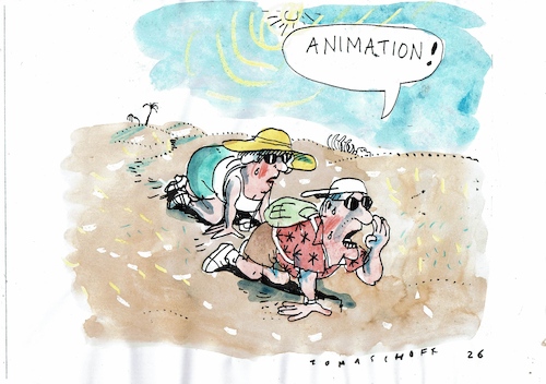Cartoon: Animation (medium) by Jan Tomaschoff tagged urlaub,animation,langeweile,urlaub,animation,langeweile