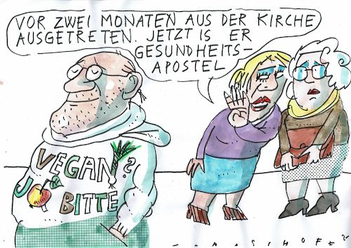 Cartoon: Apostel (medium) by Jan Tomaschoff tagged ernährung,gesundheit,glaube,ernährung,gesundheit,glaube