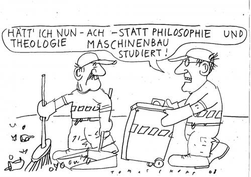 Cartoon: Arbeitslose Akadamiker (medium) by Jan Tomaschoff tagged arbeitslose,akademiker,unis,studium