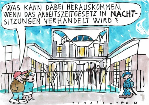 Cartoon: Arbeitszeit (medium) by Jan Tomaschoff tagged arbeitszeit,wirtschaft,flexibilität,arbeitszeit,wirtschaft,flexibilität