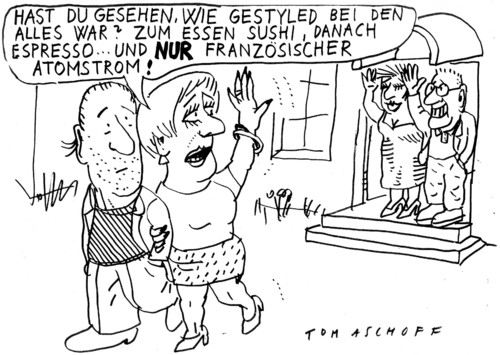 Cartoon: Atomstrom (medium) by Jan Tomaschoff tagged atomstrom,atomstrom,akw,atomkraftwerk,strom