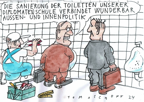 Cartoon: Außen und innen (medium) by Jan Tomaschoff tagged poltiker,poltiker