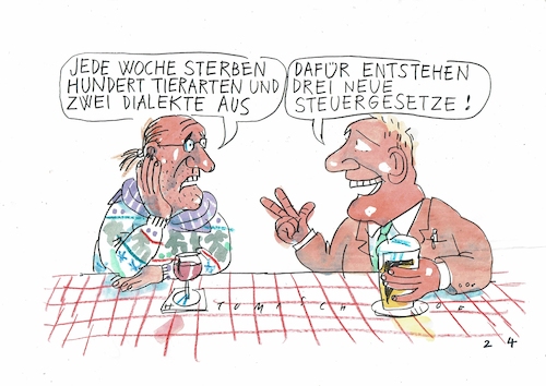 Cartoon: Aussterben (medium) by Jan Tomaschoff tagged artenschutz,bürokratie,steuerdchungel,artenschutz,bürokratie,steuerdchungel