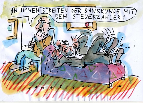 Cartoon: Bankenrettung (medium) by Jan Tomaschoff tagged bankenrettung,bankenrettung,banken,bank