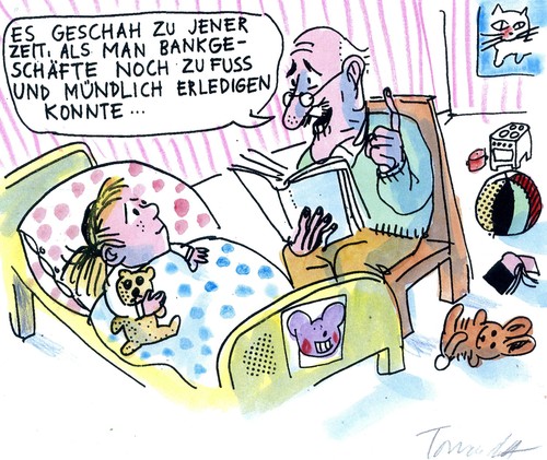 Cartoon: Bankgeschäfte (medium) by Jan Tomaschoff tagged bankgeschäfte,internet,technologie,bankgeschäfte,internet,technologie