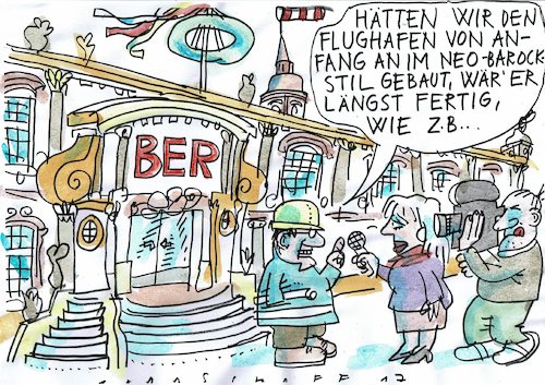 Cartoon: Barock (medium) by Jan Tomaschoff tagged bauen,technik,terminprobleme,retro,bauen,technik,terminprobleme,retro