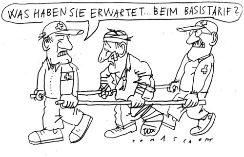 Cartoon: Basistarif (medium) by Jan Tomaschoff tagged basistarif,krankenkasse,gesundheit,basistarif,krankenkasse,gesundheit