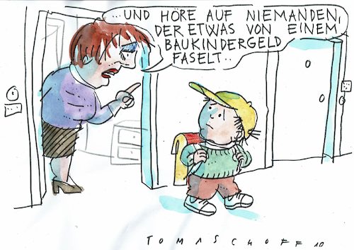 Cartoon: Baukindergeld (medium) by Jan Tomaschoff tagged bauen,familien,kinder,bauen,familien,kinder