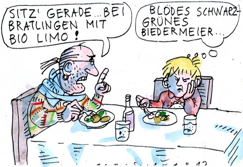 Cartoon: Biedermeier (medium) by Jan Tomaschoff tagged biedermeier,schwarz,grün,biedermeier,schwarz,grün