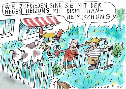 Cartoon: Biomethan (medium) by Jan Tomaschoff tagged methan,energie,gas,kuh,methan,energie,gas,kuh