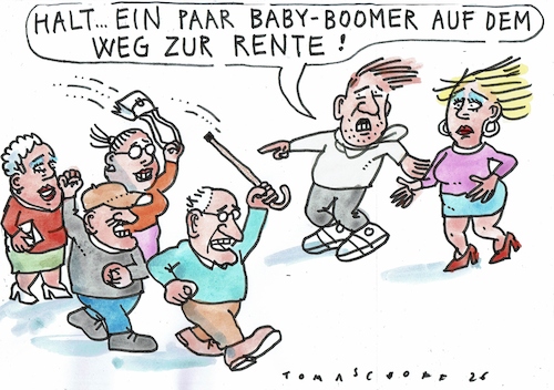 Cartoon: Boomer (medium) by Jan Tomaschoff tagged baby,boomer,gen,rente,demografie,baby,boomer,gen,rente,demografie