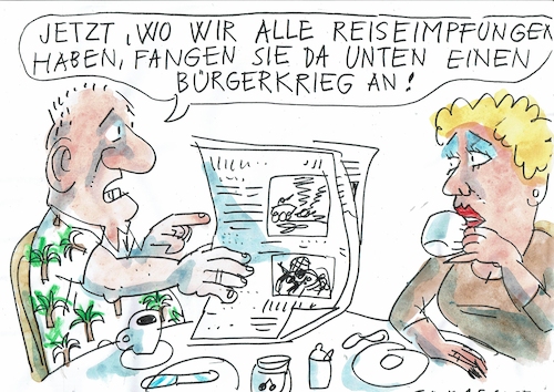 Cartoon: Bürgerkrieg (medium) by Jan Tomaschoff tagged reisen,politik,bürgerkriege,reisen,politik,bürgerkriege