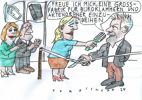 Cartoon: Büroklammern (medium) by Jan Tomaschoff tagged bürokratie,bürokratie