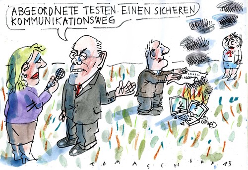 Cartoon: Bundestag wehrt sich (medium) by Jan Tomaschoff tagged cyberangriff,bundestag,cyberangriff,bundestag