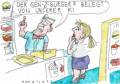 Cartoon: Burger (medium) by Jan Tomaschoff tagged fortschritt,genz,ki,fortschritt,genz,ki