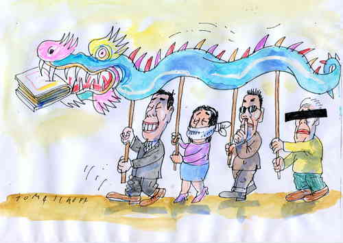 Cartoon: China (medium) by Jan Tomaschoff tagged china,buchmesse