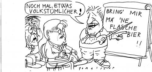 Cartoon: Coaching (medium) by Jan Tomaschoff tagged müntefering,steinmeier,wahlen,kanzlerkandidat,wahlkampf,schröder