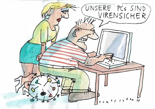 Cartoon: Computervirus (medium) by Jan Tomaschoff tagged ibternet,cyberangriff,ibternet,cyberangriff