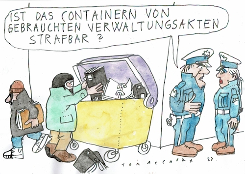 Cartoon: Containern (medium) by Jan Tomaschoff tagged conteinern,lebensmittel,bürokratie,conteinern,lebensmittel,bürokratie