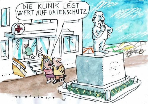 Cartoon: Datenschutz (medium) by Jan Tomaschoff tagged gesundheit,datenschutz,krankenhaus,gesundheit,datenschutz,krankenhaus