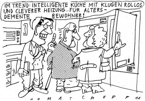 Cartoon: Demenz (medium) by Jan Tomaschoff tagged demenz,senioren,alter,alt,küche,demenz,senioren,alter,alt,küche,oma,rentner
