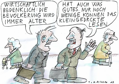 Cartoon: Demografie (medium) by Jan Tomaschoff tagged alter,alter