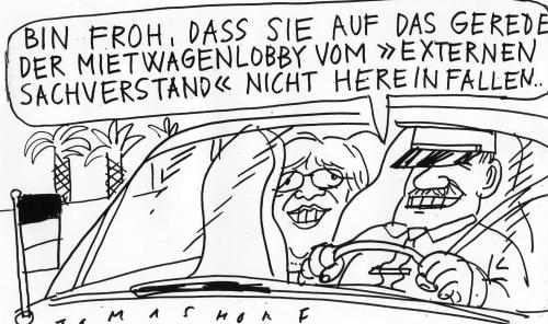 Cartoon: Dienstwagen (medium) by Jan Tomaschoff tagged dienstwagen,ulla,schmidt,affäre