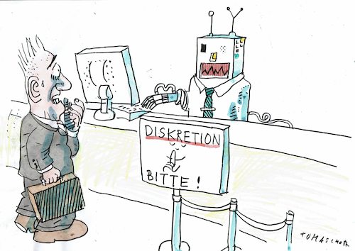 Cartoon: diskret (medium) by Jan Tomaschoff tagged datenschutz,diskretion,datenschutz,diskretion