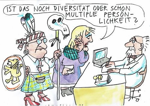 Cartoon: divers (medium) by Jan Tomaschoff tagged diversität,diversität