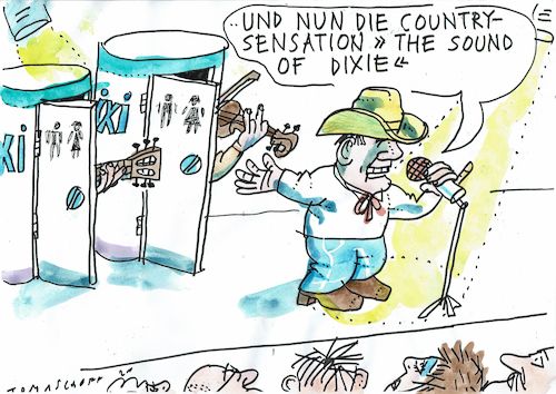 Cartoon: Dixie (medium) by Jan Tomaschoff tagged folk,musik,dixi,folk,musik,dixi