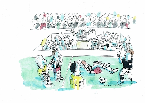Cartoon: Drama (medium) by Jan Tomaschoff tagged fussball,foul,schwindel,drama,fussball,foul,schwindel,drama