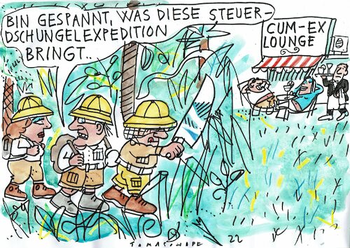Cartoon: Dschungel (medium) by Jan Tomaschoff tagged steuern,cum,ex,betrug,steuern,cum,ex,betrug