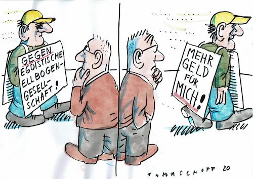 Cartoon: Egoismus (medium) by Jan Tomaschoff tagged egoismus,gesellschaft,gleichheit,egoismus,gesellschaft,gleichheit