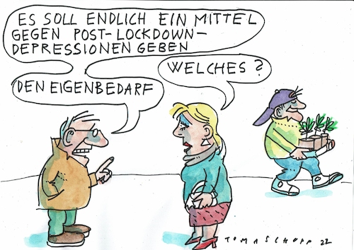 Cartoon: Eigenbedarf (medium) by Jan Tomaschoff tagged cannabis,depression,lock,down,cannabis,depression,lock,down