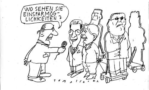 Cartoon: Einsparmöglichkeiten (medium) by Jan Tomaschoff tagged haushalt,einsparungen