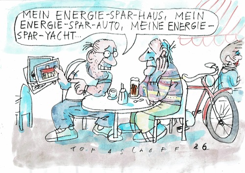 Cartoon: Energie sparen (medium) by Jan Tomaschoff tagged wohlstand,energie,sparen,umwelt,klima,wohlstand,energie,sparen,umwelt,klima