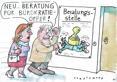 Cartoon: Entbürokratisierung (medium) by Jan Tomaschoff tagged bürokratie,wirtschaft,bürokratie,wirtschaft